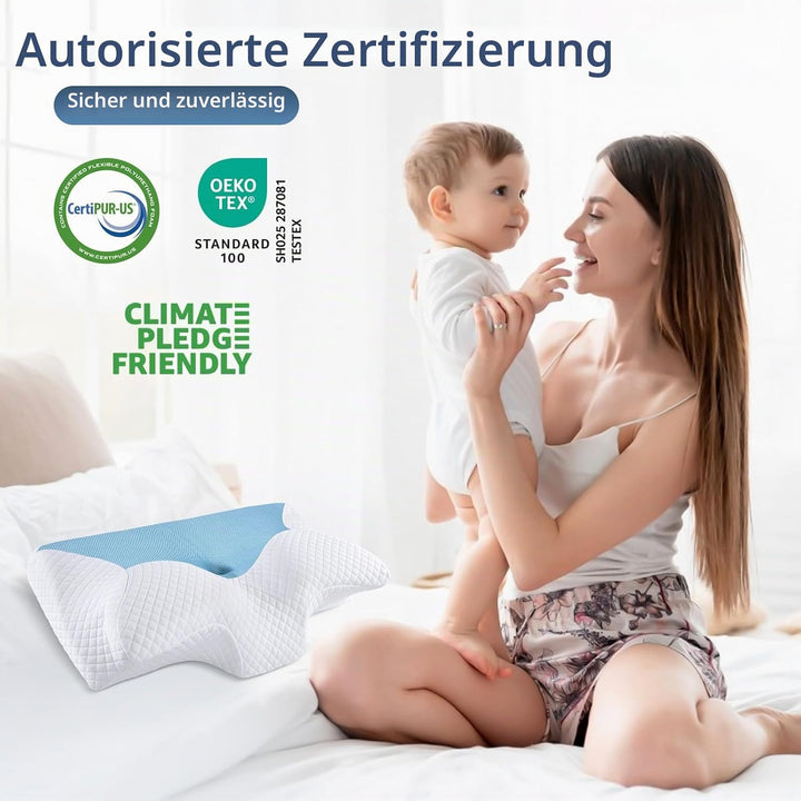 HOMCA Orthopädisches Kissen Memory Foam Nackenstützkissen für HWS Ergonomisches Kopfkissen für Rücke