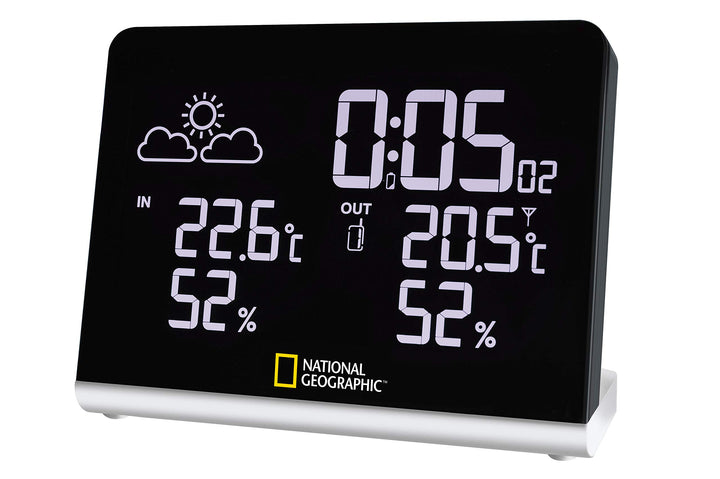 National Geographic Multi Colour Funkwetterstation mit True Black LCD-Display, 256-Farben, Innen- /