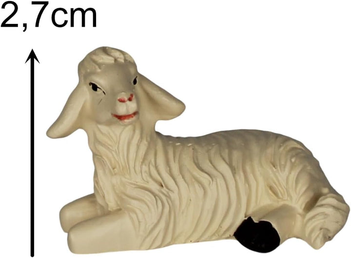 ZICOM Krippenzubehör Tiere Schafset ca. 4cm 6-TLG. Polyresin handbemalt