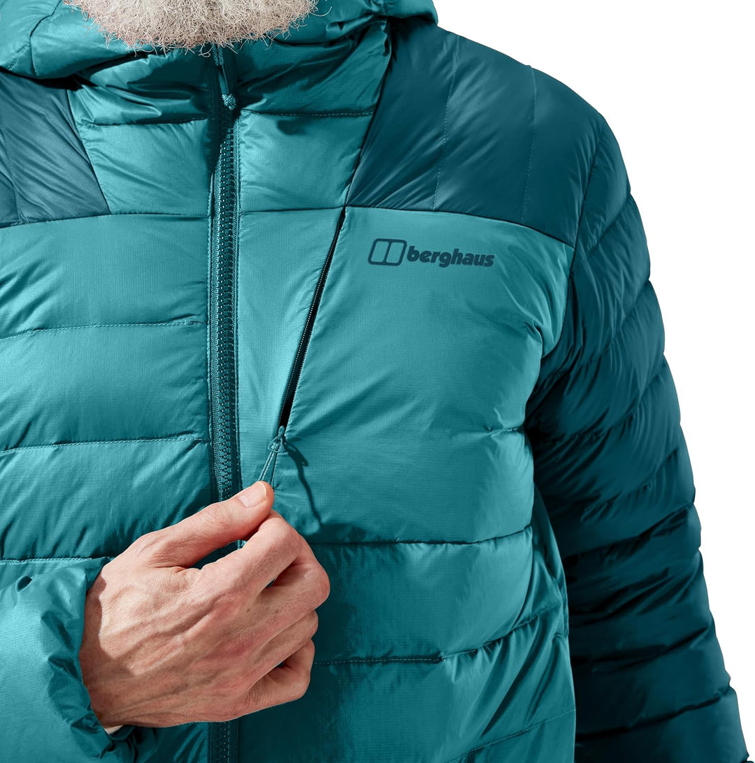 Berghaus Herren Silksworth Hooded Down Insulated Jacket XL Dschungel-Jewel/Deep Ocean, XL Dschungel-