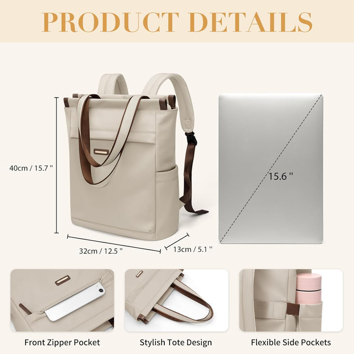GOLF SUPAGS Convertible Notebook Handtasche, Laptop Rucksack für Damen mit Laptopfach, 15.6 Zoll Sty