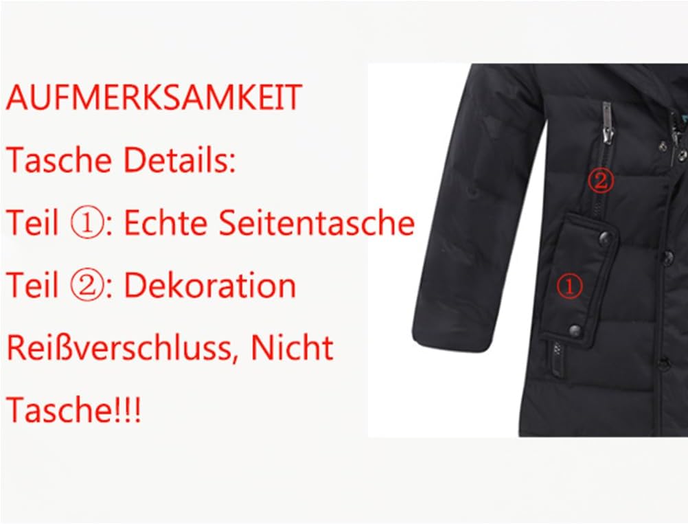 Jungen Winterjacke mit Kapuze Jacken Blouson Kinder Kapuzenparka Warm Blouson Wintermantel 120-130 S