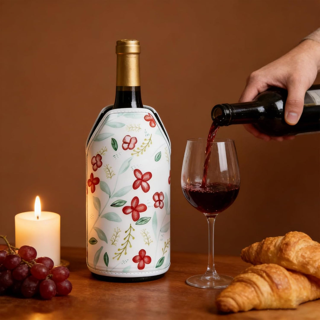 2 Stück Weinkühler Manschette, Flaschenkühler Manschette, Kühlmanschette Für Wein Mit Gummiband Und
