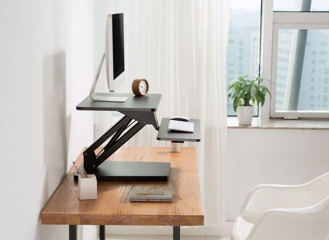 UPdesk One - Schreibtischaufsatz höhenverstellbar für Laptop & PC - Schreibtischerhöhung - Stehpulta