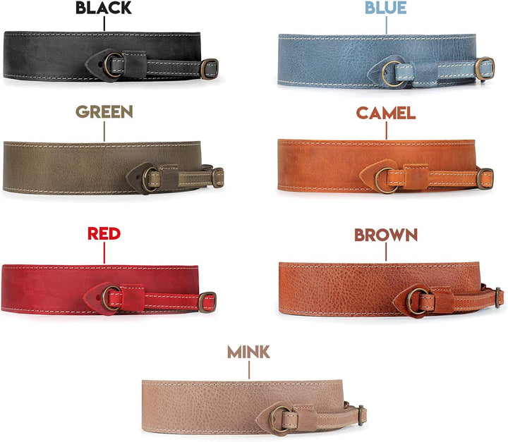 MegaGear MG2001 SLR, DSLR Schulter- oder Nackengurt aus echtem Leder (Blau) Azul, Azul