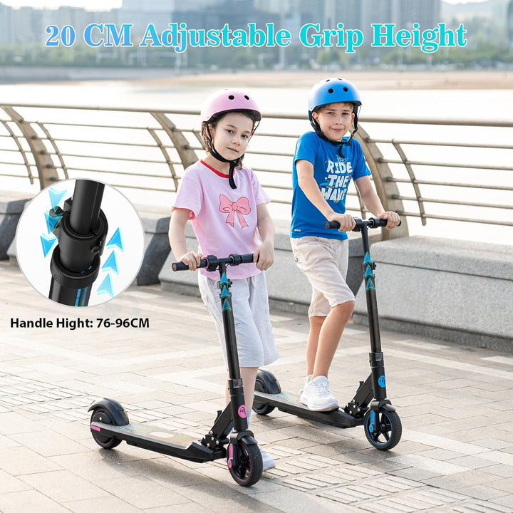 Elektroroller für Kinder im Alter von 6-12 Jahren | Faltbarer E-Scooter mit LED-Display & bunten LED