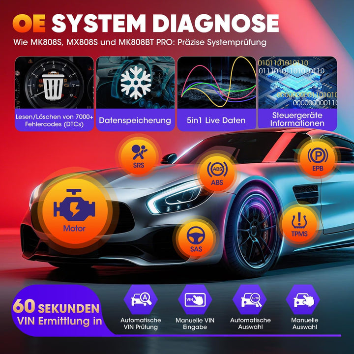 Autel MaxiDIAG MD906 PRO Diagnosegerät, 2026 MD906PRO OBD2 Scanner für Vollständige Systeme, Bluetoo
