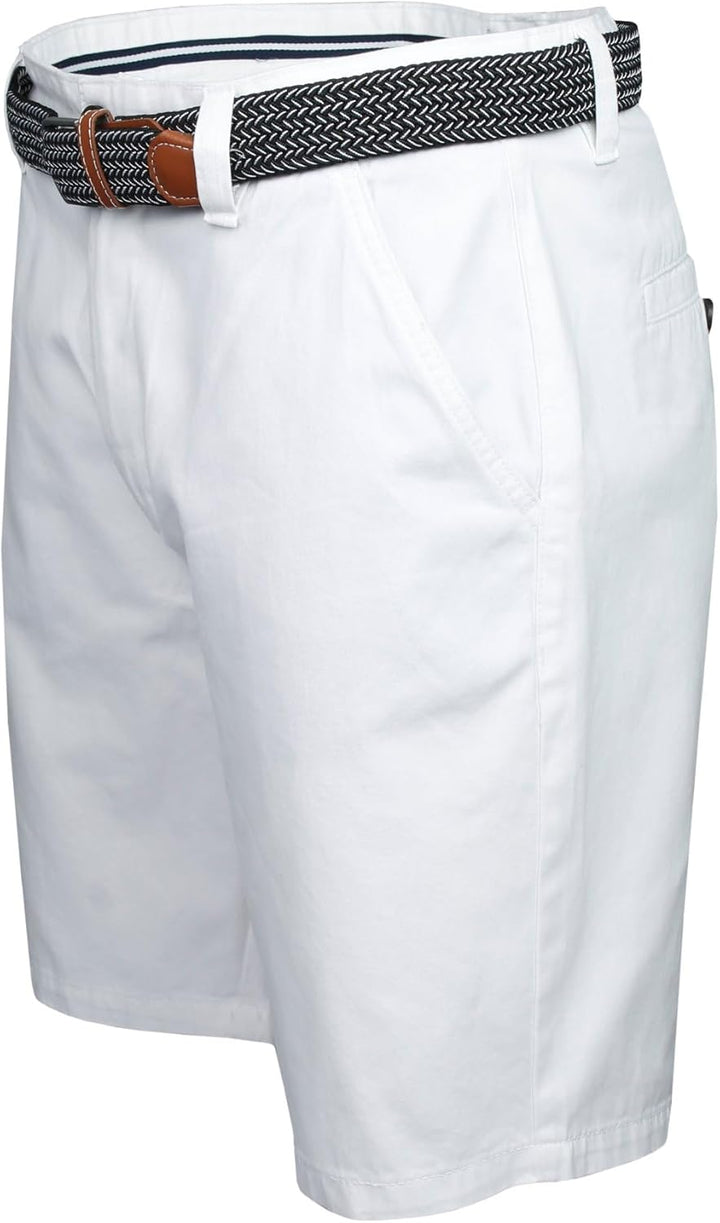 Xact Herren Premium massgeschneiderte Stretch Chino Shorts 36 Weiss, 36 Weiss