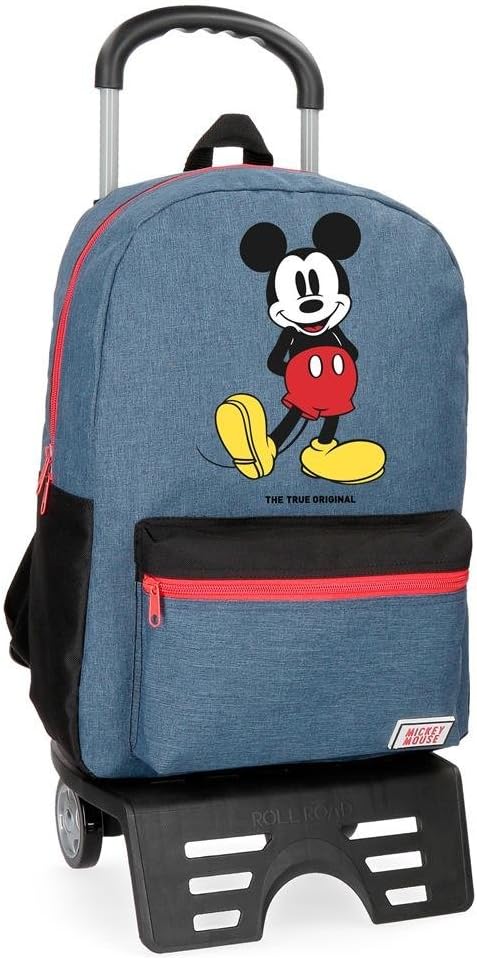 Disney Mickey Blue Rucksack mit Trolley Blau 32x42x16 cms Polyester 21.5L