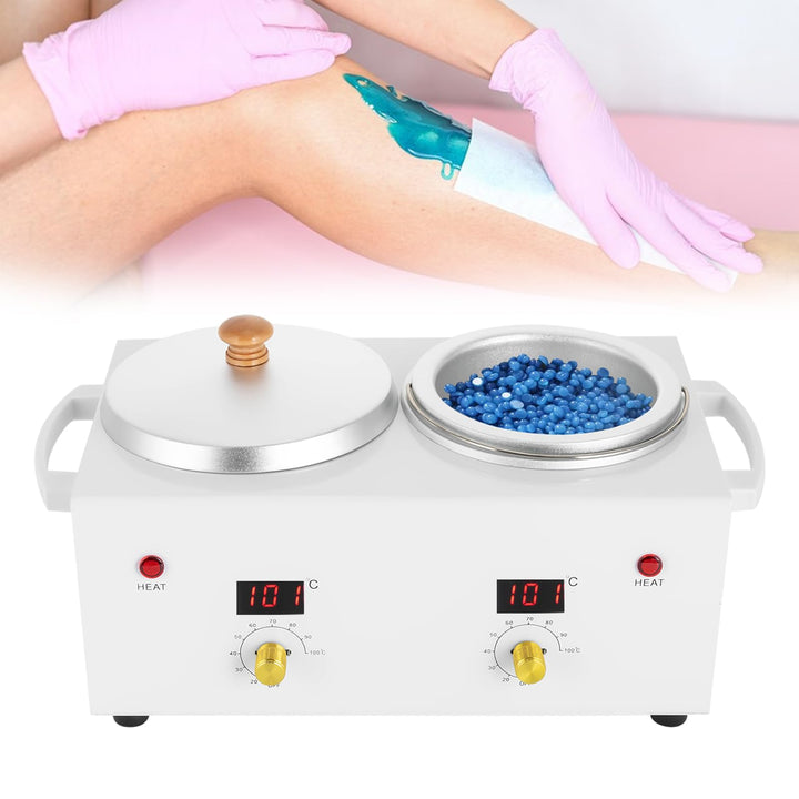 Wachswärmer, 100W Doppeltopf Waxing Maschine - Temperaturbereich 20-120℃, Wachsgerät für Haushalte,