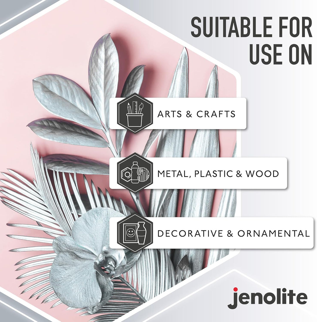 JENOLITE Directorust Metallic-Glanz-Sprühfarbe, Weissgold, 3 x 400 ml, Weissgold-Sprühfarbe für vers