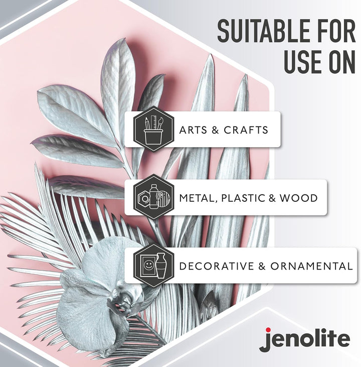 JENOLITE Directorust Metallic-Glanz-Sprühfarbe, Weissgold, 3 x 400 ml, Weissgold-Sprühfarbe für vers