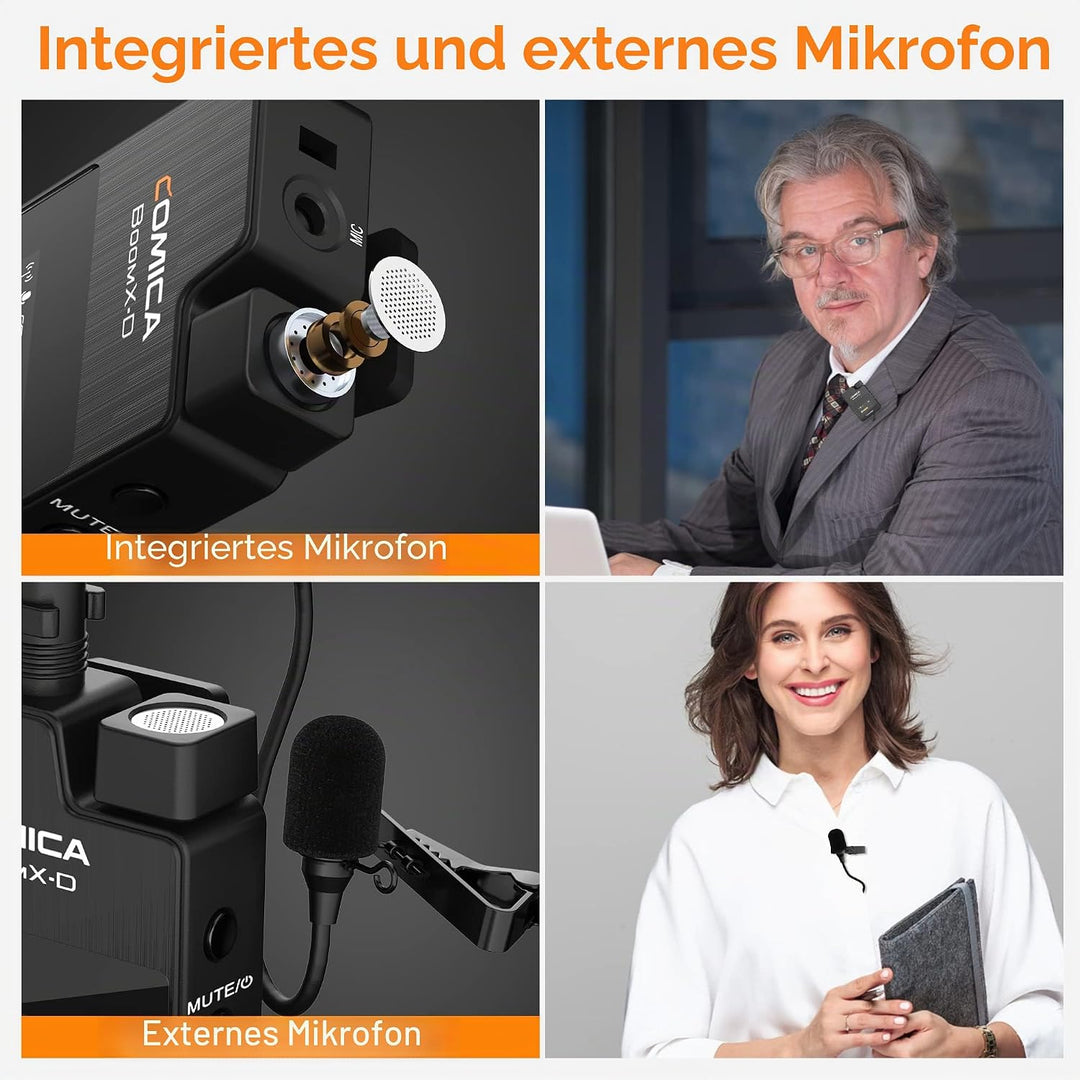 COMICA BoomX-D1 kabelloses Lavalier-Mikrofon, 2,4 GHz, kabelloses Krawattenmikrofon-System mit 1 Sen