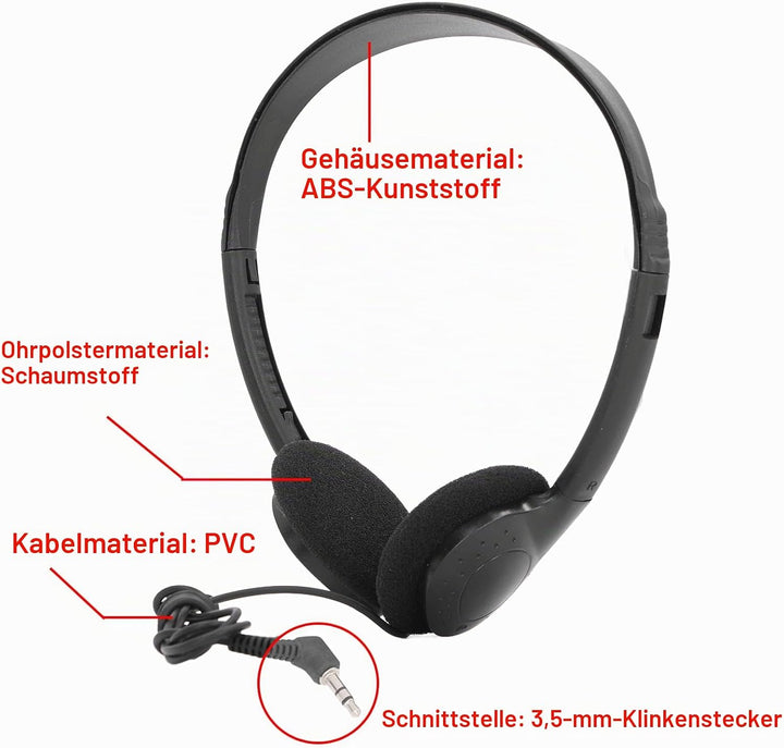 Klassenzimmer-Kopfhörer Mit 3 5-mm-Klinkenstecker Kabelgebundene On-Ear-Kopfhörer Verstellbar Für Sc