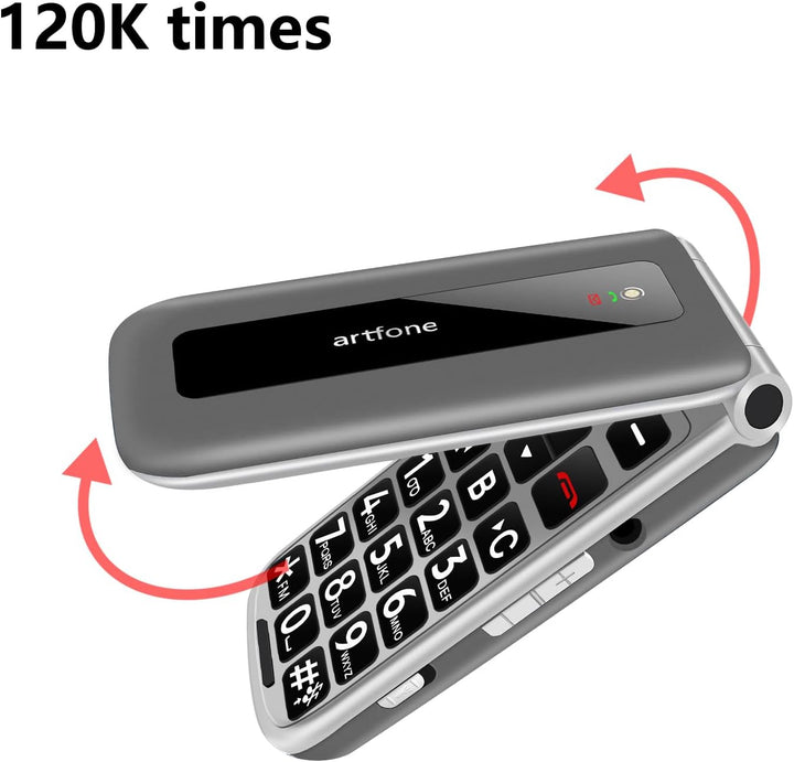 artfone 4G Mobile Pour Seniors sans abonnement, téléphone Portable à clapet Avec Touche d'appel d'ur