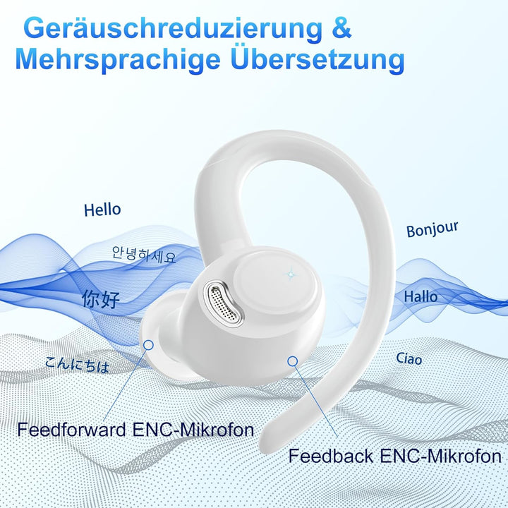 AI Kopfhörer Übersetzer, 3-in-1 Bluetooth 5.4 Echtzeit Sprachübersetzungs Kopfhörer, 164 Sprachen mi