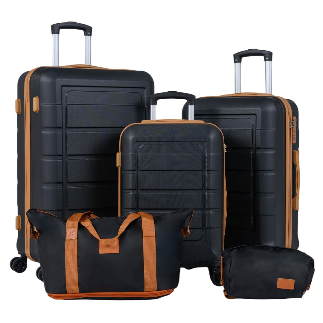 COSTWAY Kofferset 5 teilig Hartschale, Koffer Set mit1Reisetasche &amp; 1 Kulturbeutel, Reisekoffer mit
