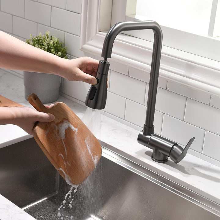 Vorfenster Küchenarmatur grau Hochdruck Wasserhahn Küche 304 Edelstahl
