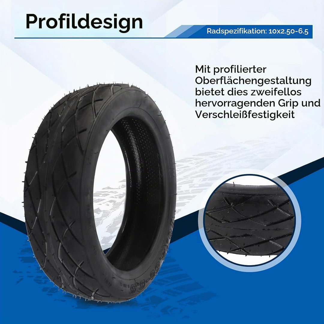 10 Zoll Tubeless Reifen, 10x2,50 6.5 Verdickung von Schlauchlosen -Reifen -Stossdämpfung elektrische