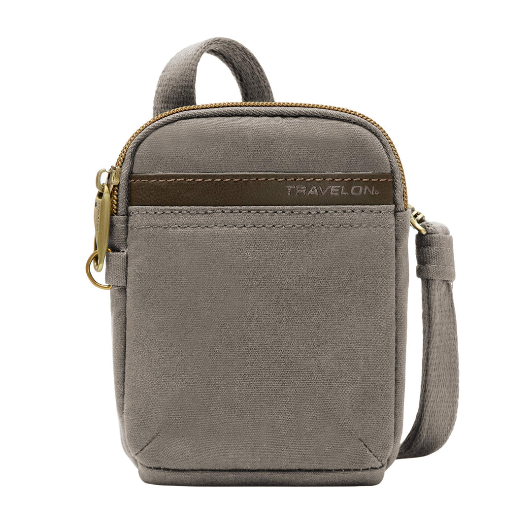 Travelon Unisex Anti-theft Courier Mini Crossbody Umhängetasche Einheitsgrösse Grau - Stone Gray, Ei