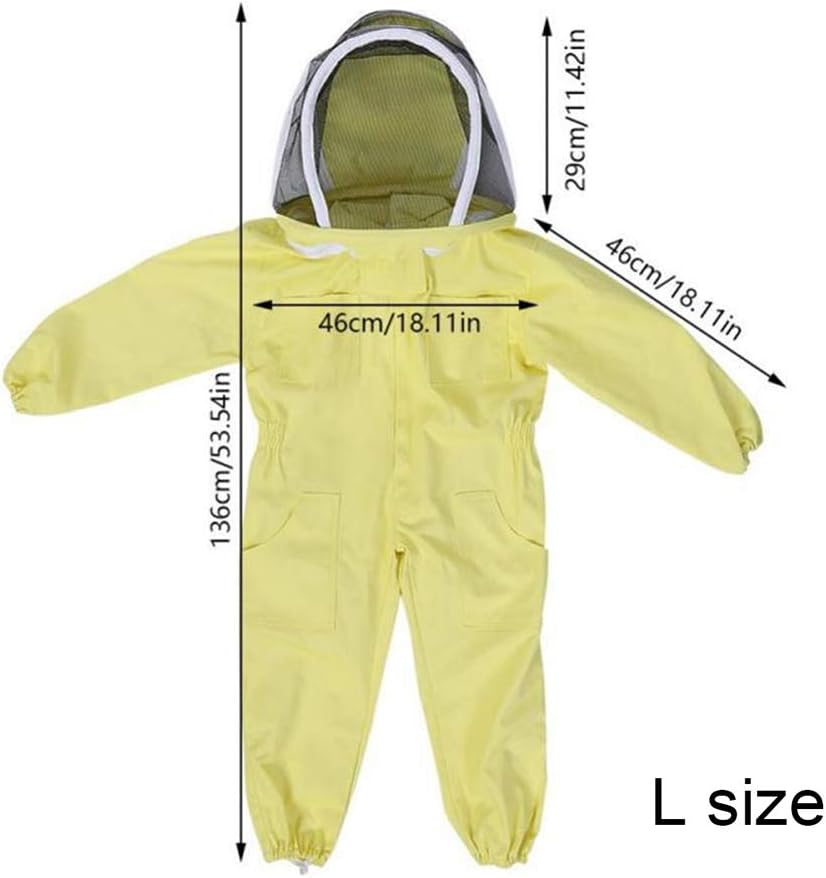 TYTOGE Imkeranzüge Kinder, Atmungsaktives Imker-Outfit, Ganzkörper-belüftete Imkeranzüge Kinder (L),