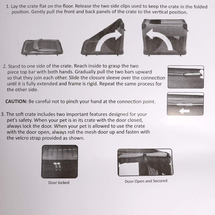 Hundetransportbox faltbar Gr. S Autotransportbox beige schwarz 49x34x34cm Hundebox Nylon 600DD strap