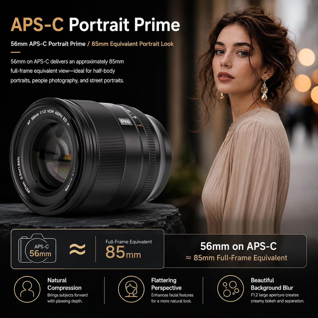 VILTROX 56mm F1.2 XF Objektiv für Fuji X-Mount Kameraobjektive APS-C Autofokus Lense Standardobjekti