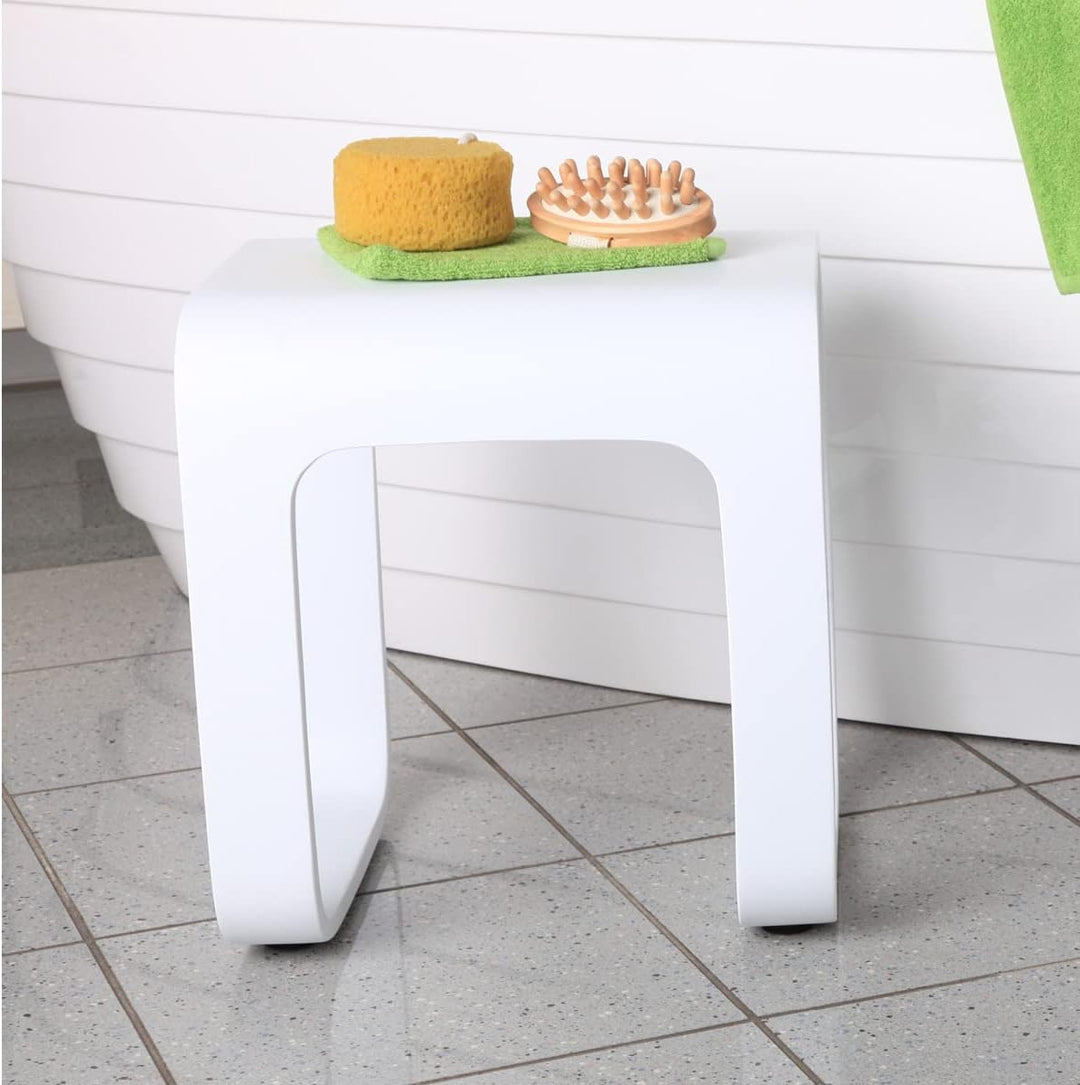 Four &amp; More Badhocker Duschhocker Sitzhocker Duschstuhl Duschsitz Luxusbadhocker Design Kunststein S