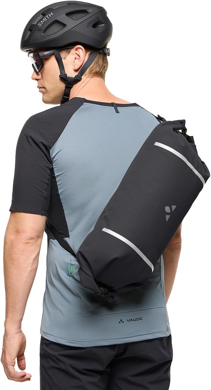 VAUDE Fahrrad Lenkertasche mit 10 Liter Packsack Mittelgrosse Schwarz, Mittelgrosse Schwarz