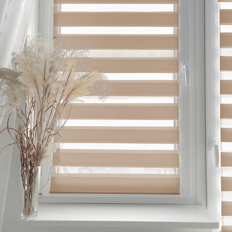 Home-Vision® DuoRollo Klemmfix, Doppelrollo ohne Bohren mit Klämmträgern, Rollos für Fenster und Tür
