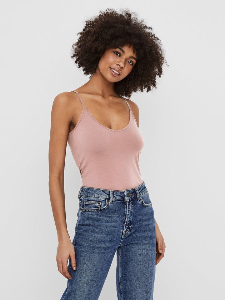 VERO MODA Damen Vmmaxi My Soft V Singlet Noos Top M Mehrfarbig (2x Insignia Blue, 1x Woodrose, 1x Sn