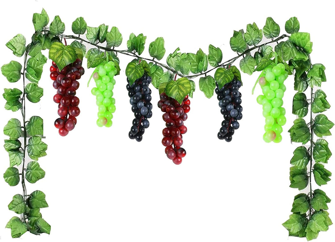 通用 7 Stück Künstliche Trauben Deko, Gefälschte Trauben, für Kuenstliche Weinrebe Obst Fuer Heim Gart