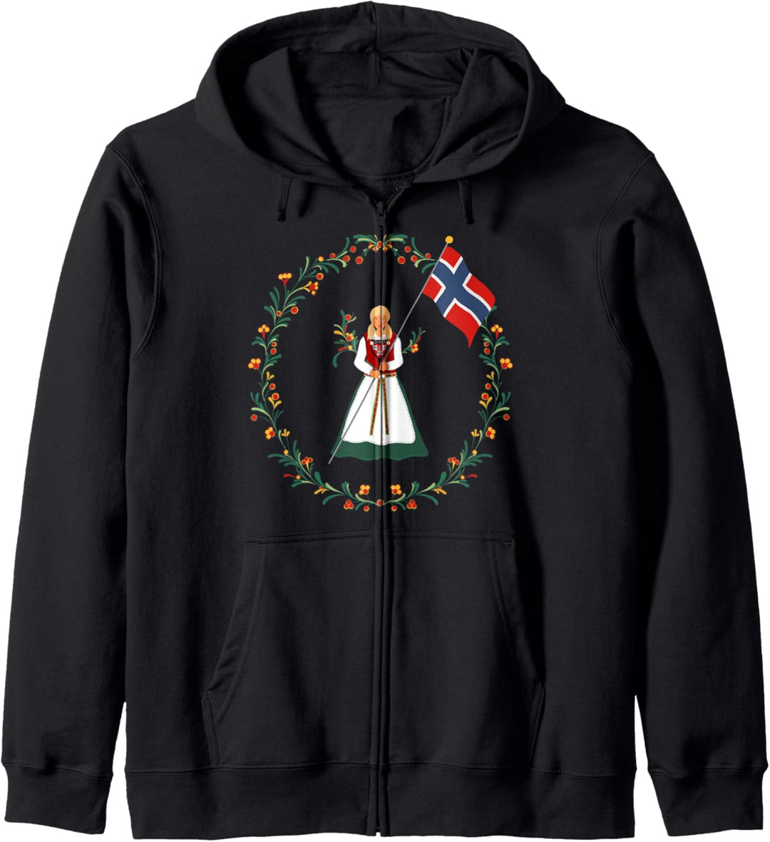 Bunad Norwegen Mädchen Kostüm Rosemaling Norweger Kapuzenjacke