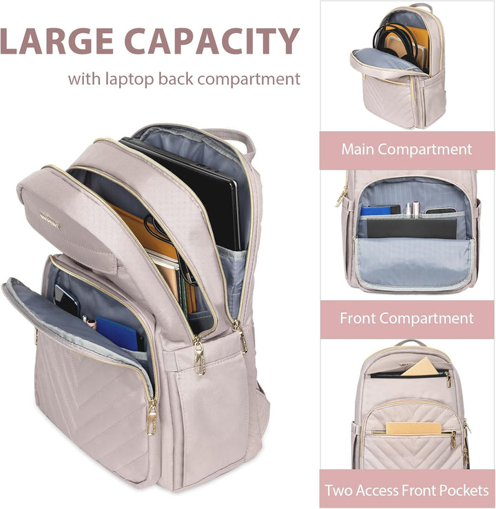 VANKEAN 15.6 Zoll Laptop Rucksack Damen, Hohe Schulrucksack Wasserdicht Damen Herren Arbeitstasche m