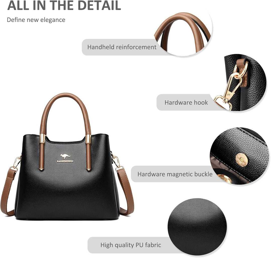 NICOLE & DORIS Handtasche Damen Mittelgross Frauen Schultertaschen PU Leder Tote Tasche Elegante Hen