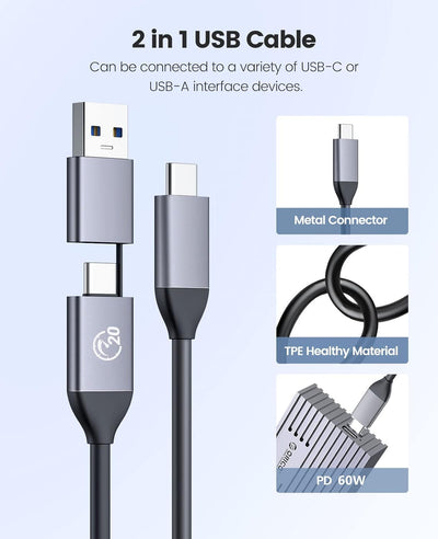 ORICO M.2 NVMe SSD Gehäuse auf 20Gbps USB3.2 Gen2x2 USB-C PCIe Adapter für NVMe M-Key/M+B Key SSD 22