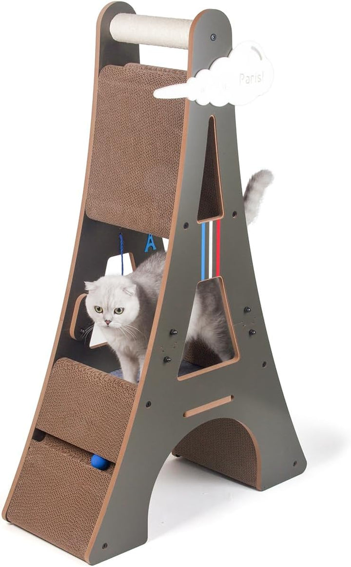 CanadianCat Company | Design-Kratzmöbel Eiffelturm | Kratzbaum, Kletterturm | 78 x 33 x 125 cm
