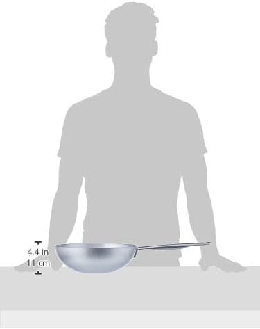 Pentole Agnelli Wok Induktion, Aluminium, mit Boden, Griff aus Edelstahl, Silber 28 cm Silber/schwar