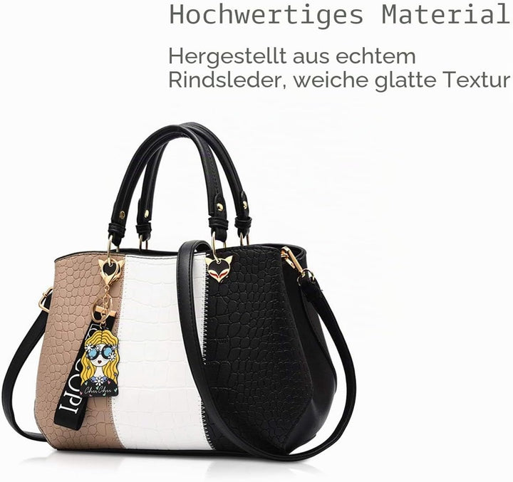 NICOLE &amp; DORIS Damen Handtasche Umhängetasche Henkeltasche Kuriertasche Elegant Damen Handtaschen mi