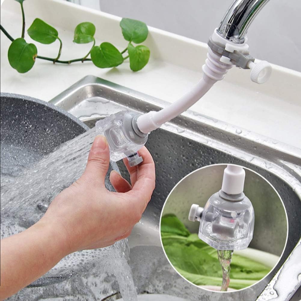 Wasserhahn-Verlängerung, verstellbar, spritzwassergeschützt, drehbar, für die Küche, Wasserspar-Düse