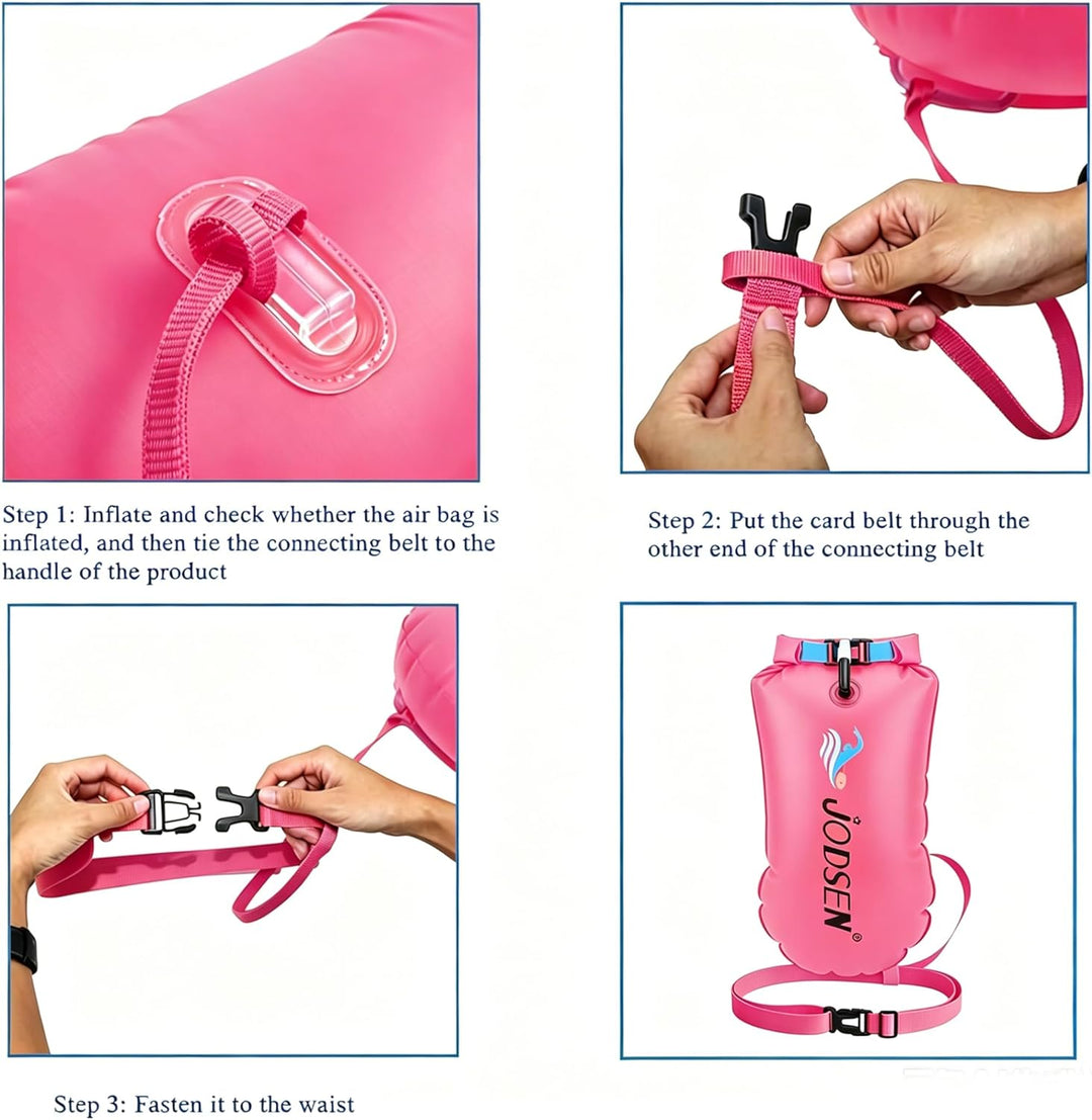 Schwimmboje,Boje Schwimmen Aufblasbare Trockentasche 20l mit Wasserdichter Handytasche,Trockensack f