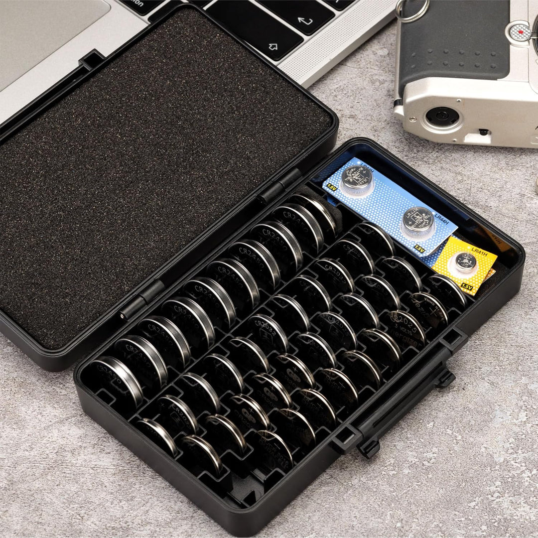 KIWIFOTOS Grosse Kapazität Upgrade Knopfzelle Batterie Aufbewahrung 42 Slots Batterien Aufbewahrungs