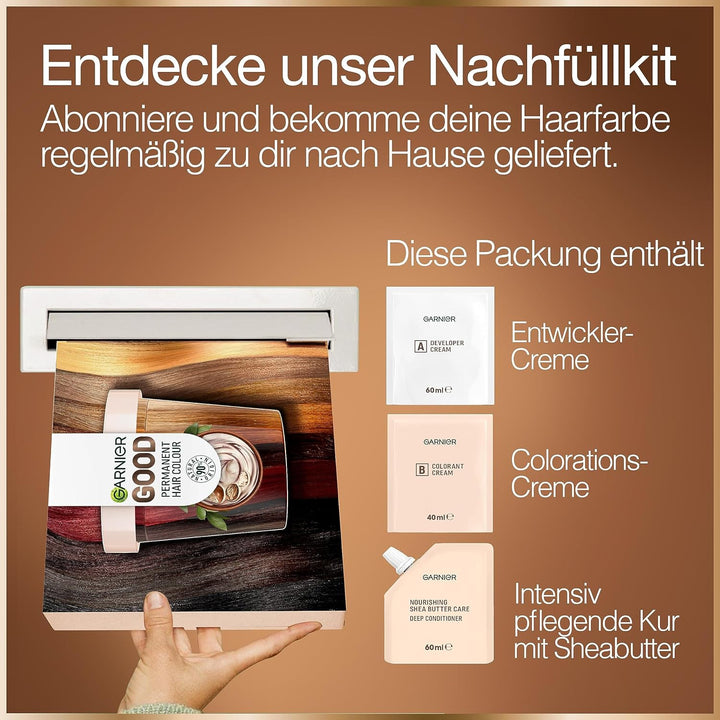 Garnier Dauerhafte Haarfarbe, Haarfärbeset für intensive und langanhaltende Haarfarbe, Coloration fü