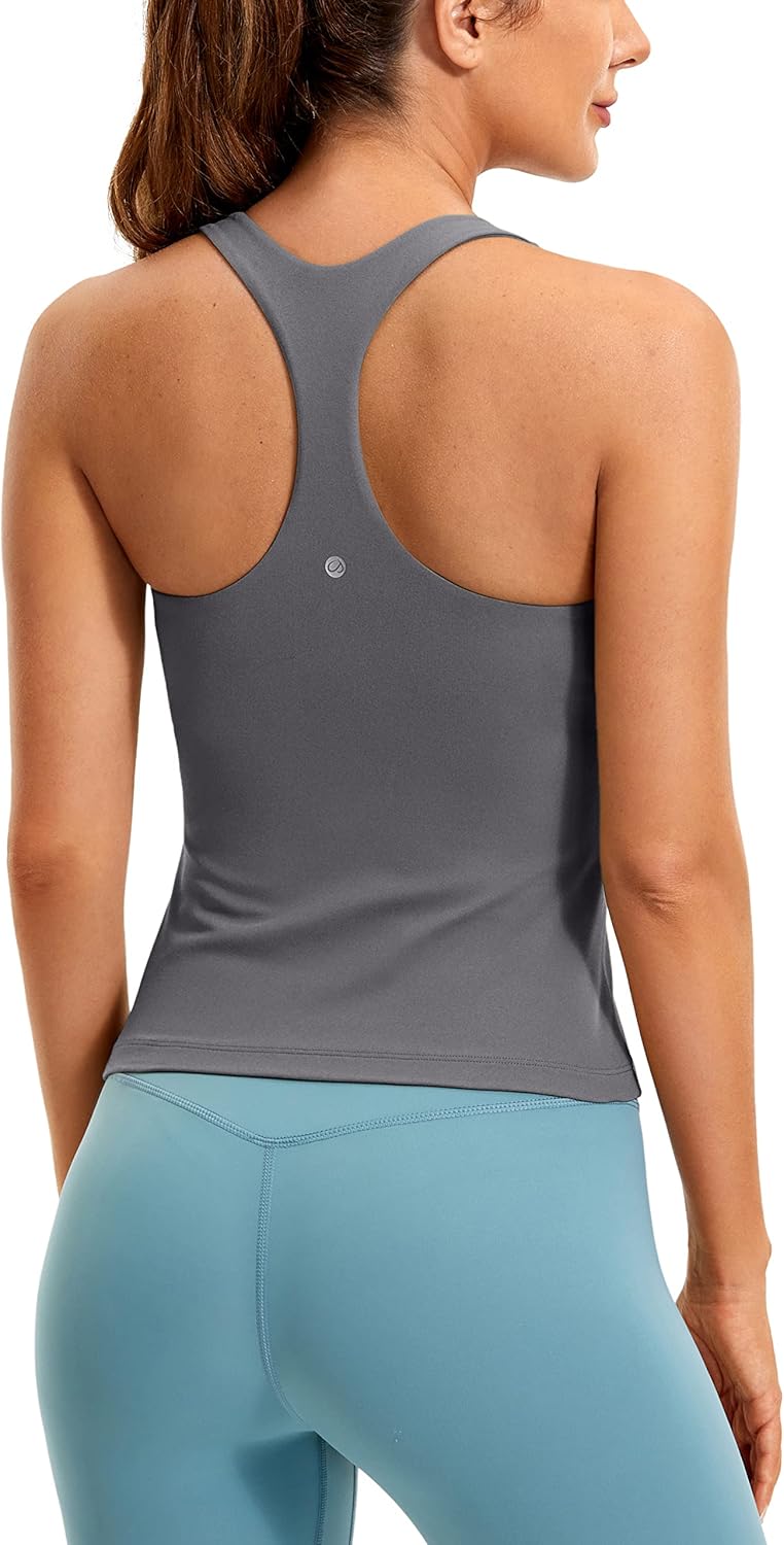 CRZ YOGA Damen Butterluxe Tank Tops Racerback Sport Top Yoga Fitness Oberteil Tanktops mit Integrier