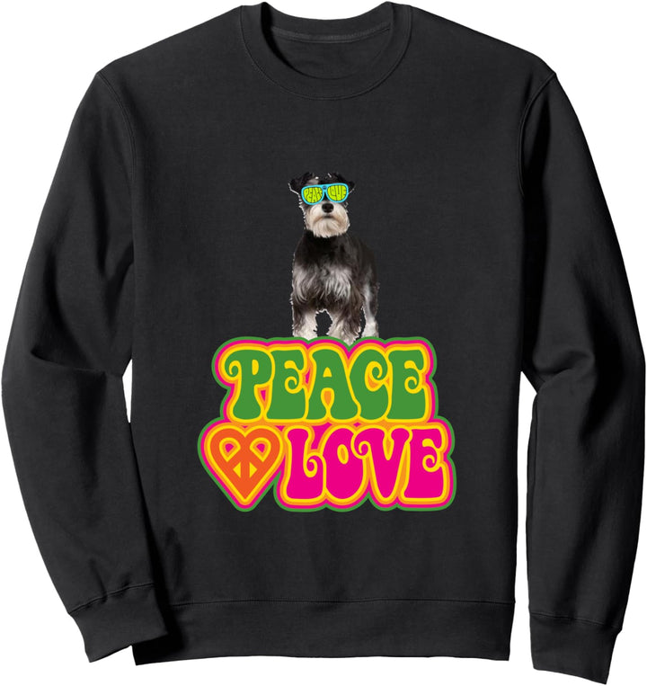 Peace Heart Love Dog Miniature Schnauzer 2 Sweatshirt