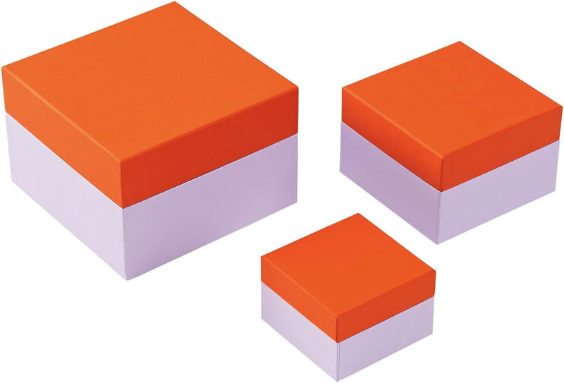 Semikolon 364836 3er Aufbewahrungsboxen Cutting Edge – 3 tlg – drei Grössen – Geschenkboxen orange-l