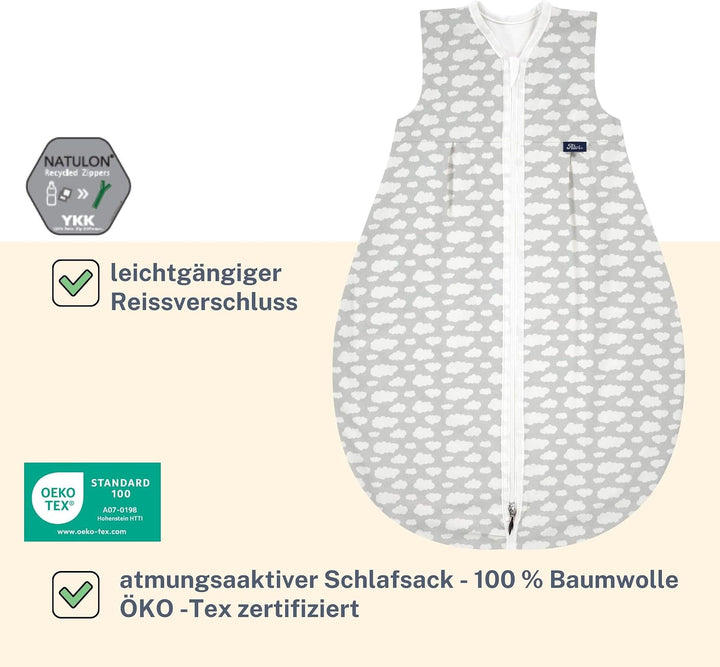 Alvi Schlafsack Baby Mäxchen light I leichter Babyschlafsack ärmellos I Sommerschlafsack Baby, Junge