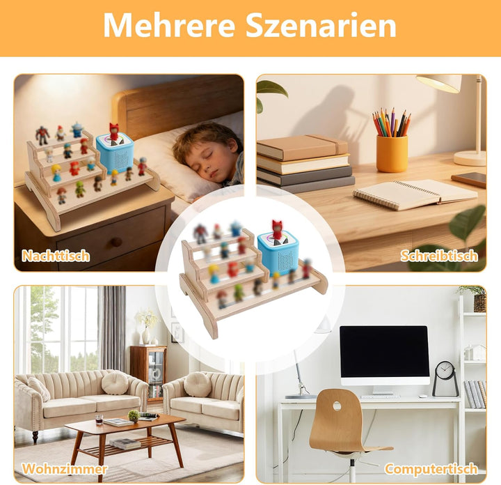 4 Stock Tonies Regal Magnetisches Kompatibel mit Toniebox &amp; Hörfiguren,Tonies Aufbewahrung für 15-20