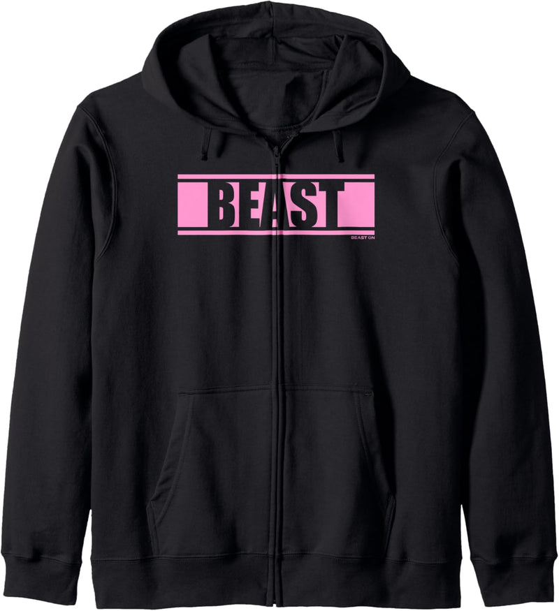 Beast Rosa Gym Fitness Workout Gym rosa Druck Motiv rosa Kapuzenjacke