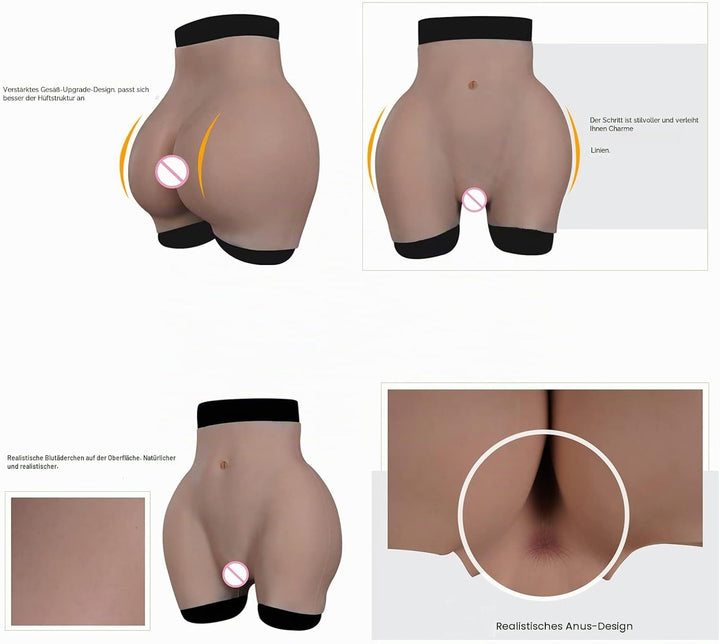 Silikon-Panty Big Butt Lifter Hip Enhancer Crossdressing Unterwäsche für Dragqueen Crossdressers Tra